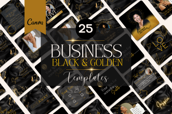 Black & Gold Canva Templates for Elegant Branding