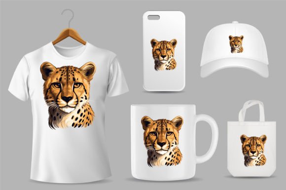 Cheetah on Different Product Templates 6: Dynamic Clip Art for Creators