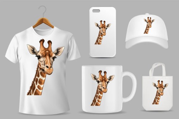 Giraffe on Different Product Templates 6: Your Hand-Drawn Design Solution