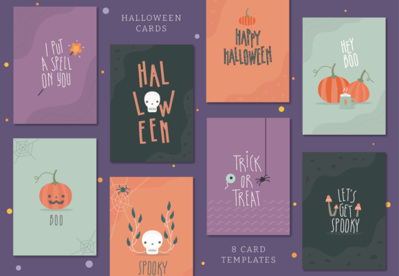Halloween PNG Card Templates: 8 Spooky & Stylish Designs